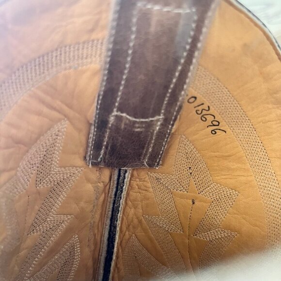 Rod Patrick Mens Cowboy Boots 13AAA Antique Mocha Bison Brown Western Blunt Toe - Picture 11 of 13